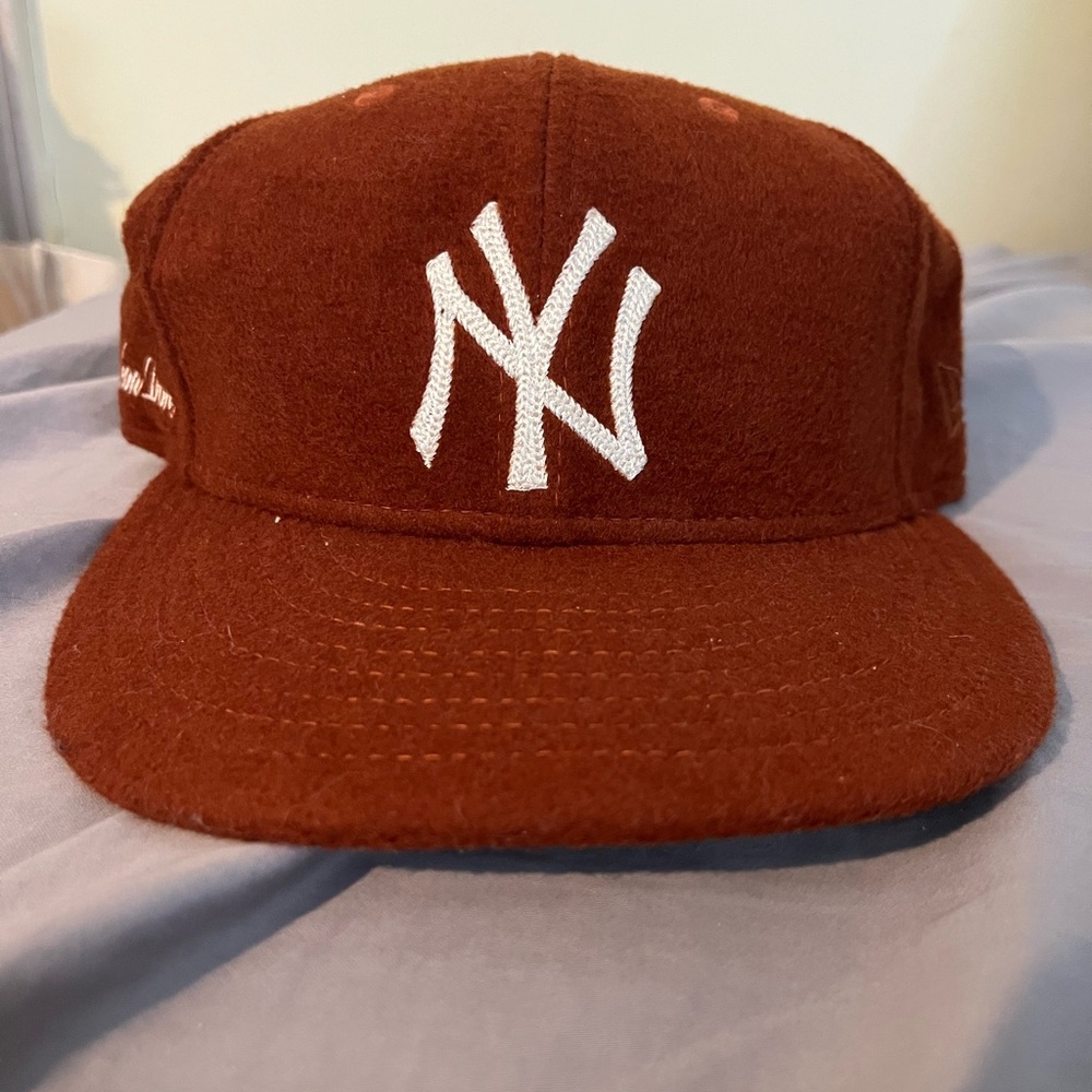 Aime Leon Dore Burnt Orange Cap with White NYY Logo